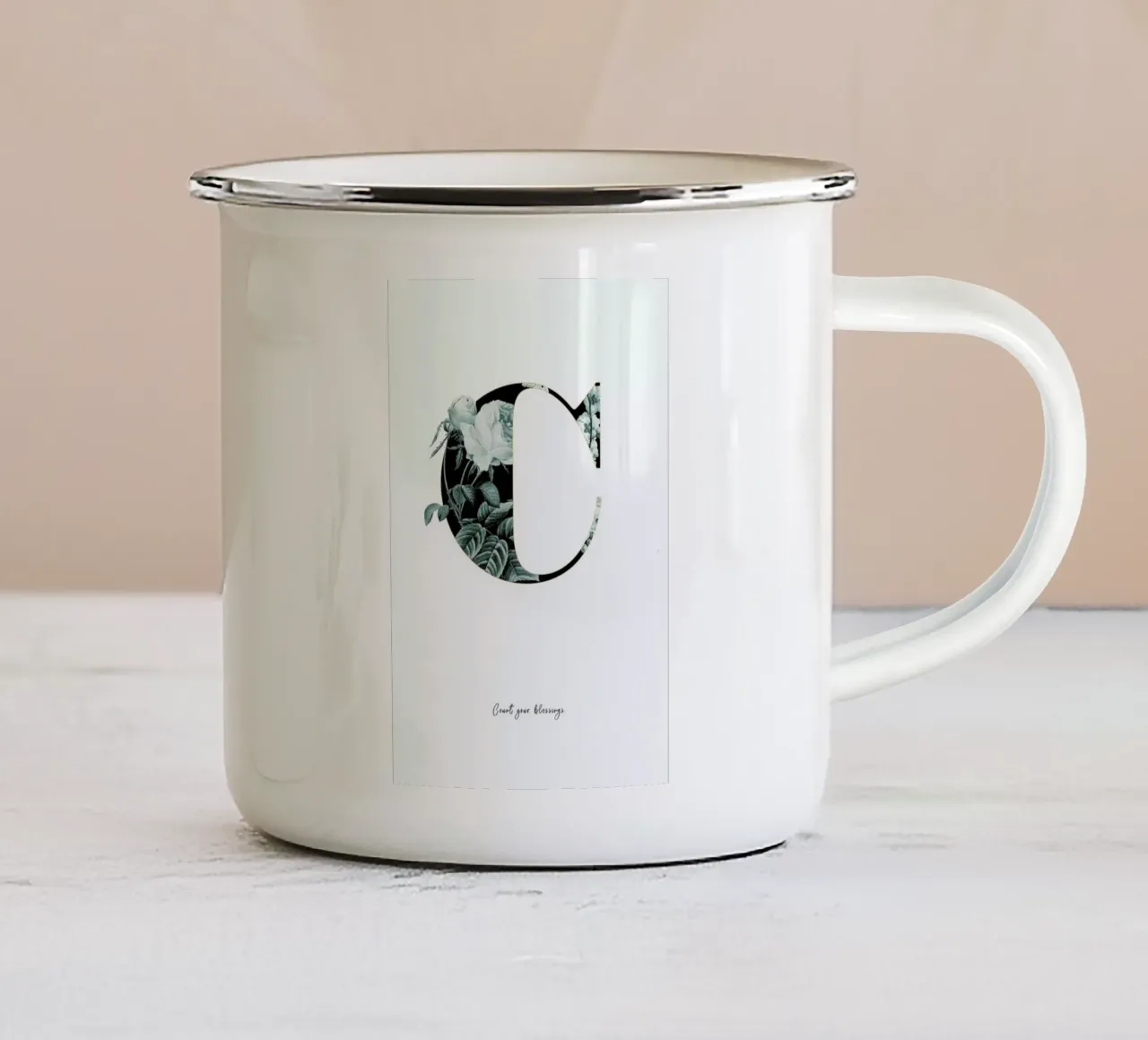 Flower Alphabet - C taza de esmalte de Froilein Juno