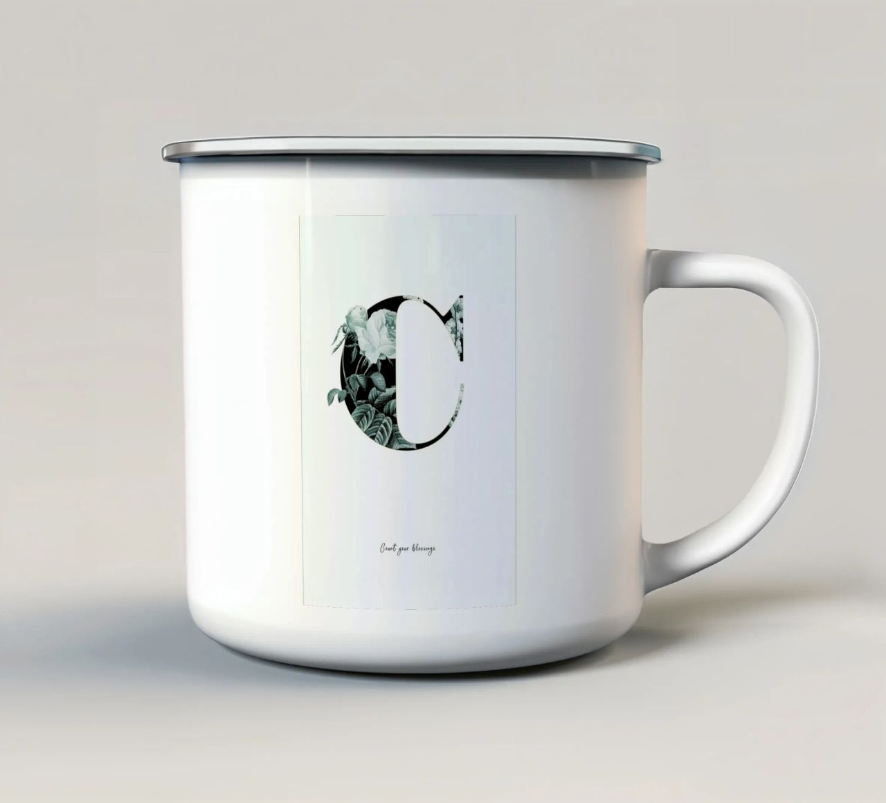Flower Alphabet - C tazza in smalto da Froilein Juno