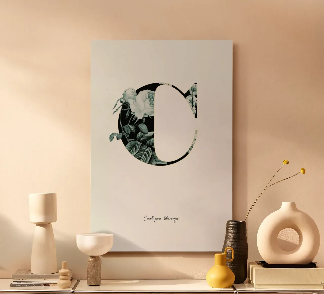 Flower Alphabet - C alluminio dibond da Froilein Juno