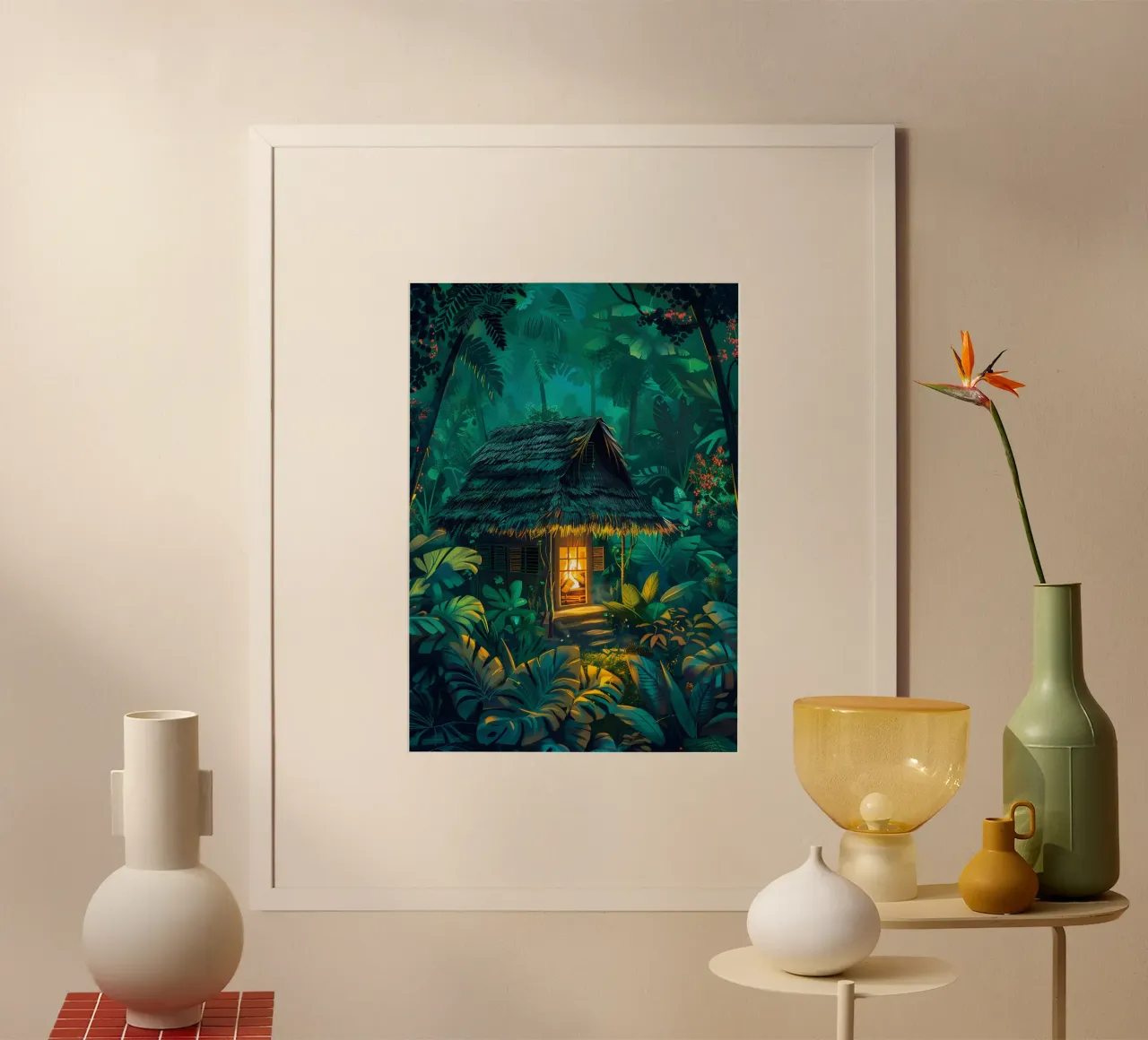 Paesaggio d'epoca poster con telaio in alluminio da Wanderlust Vibes