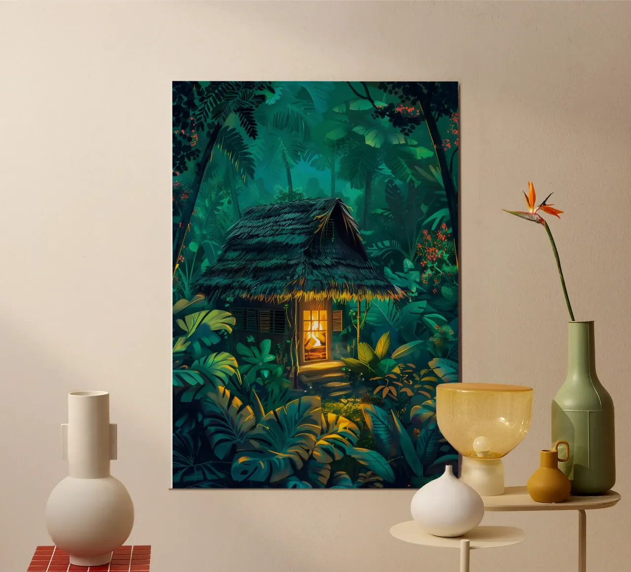 Paesaggio d'epoca poster con telaio in alluminio da Wanderlust Vibes