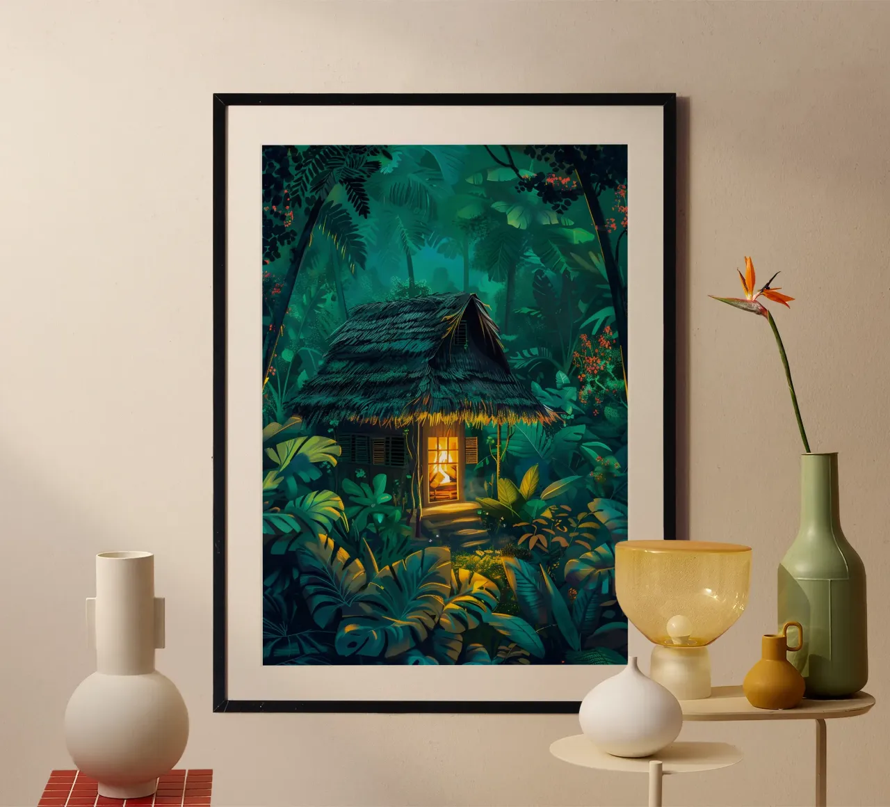 Paesaggio d'epoca poster con telaio in alluminio da Wanderlust Vibes