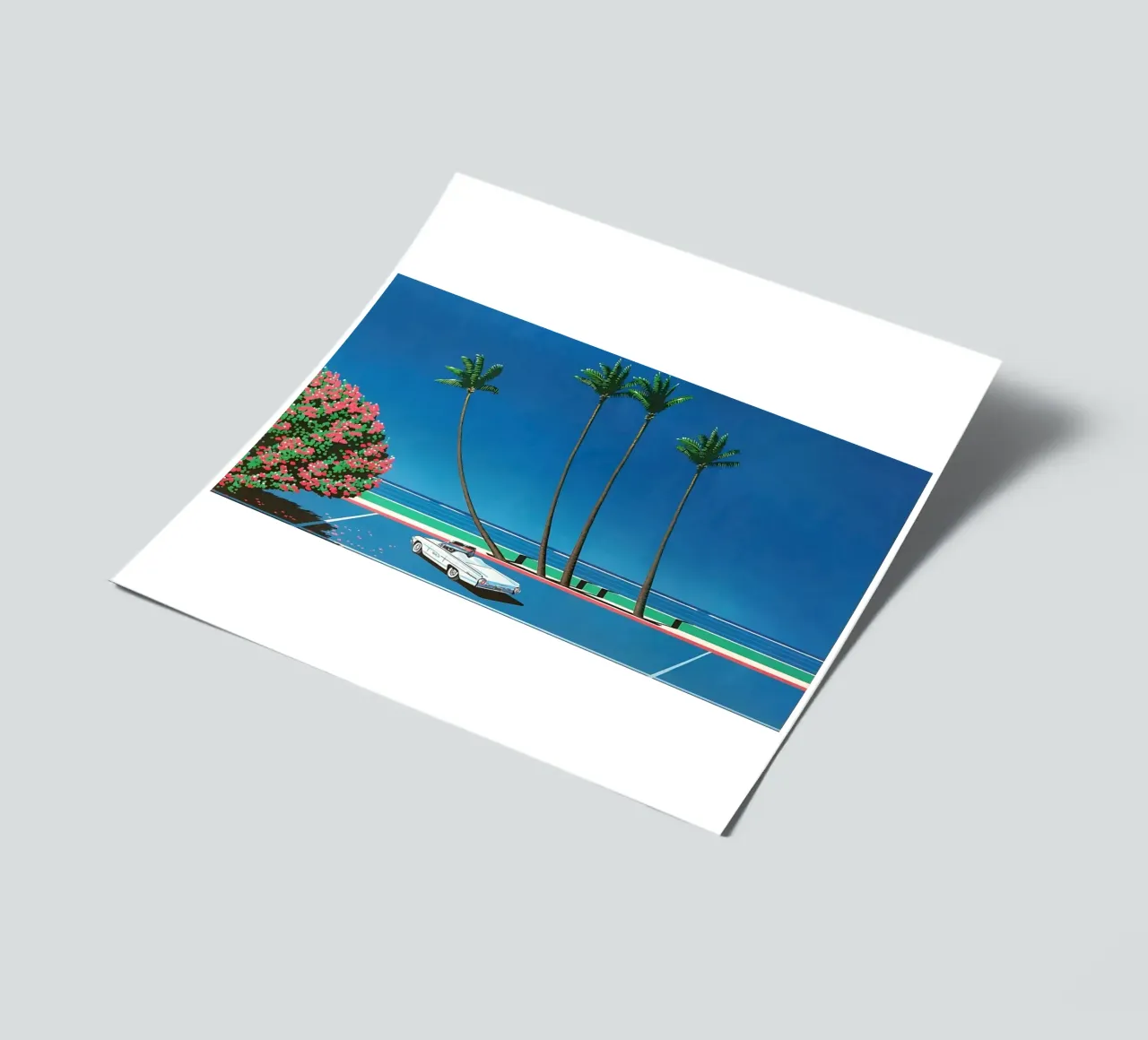 Auto in mare - Hiroshi nagai foglio adesivo da Perdana shop