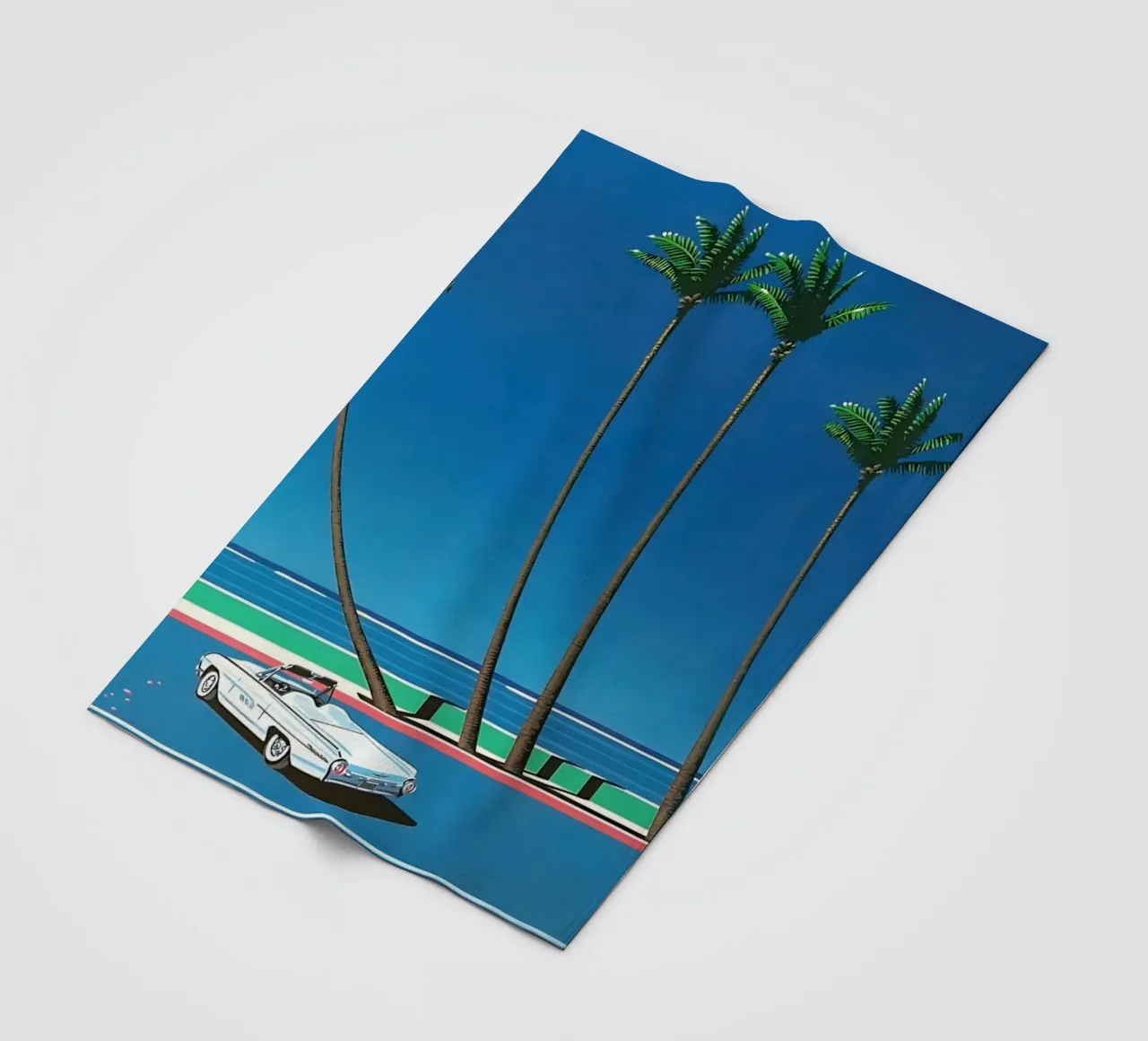 Auto in mare - Hiroshi nagai coperta in pile da Perdana shop