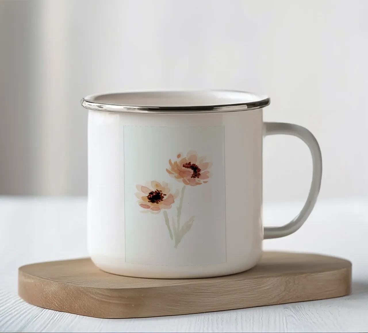 Paeonia tazza in smalto da Farina Kuklinski