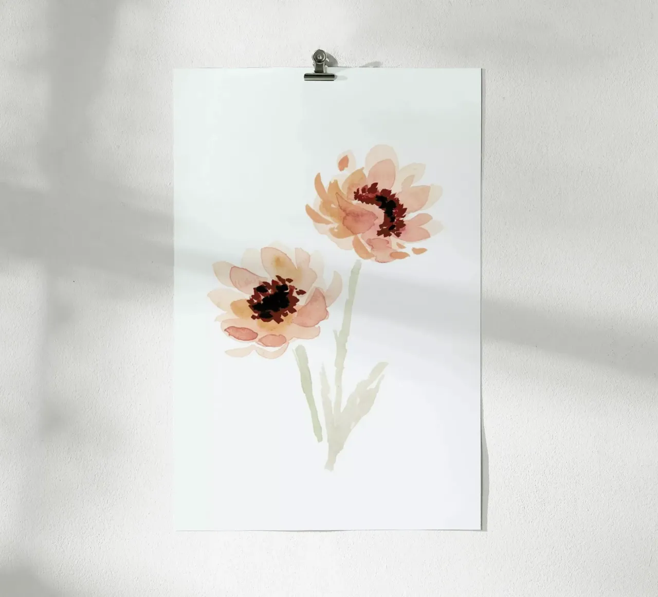 Paeonia poster con telaio in legno da Farina Kuklinski