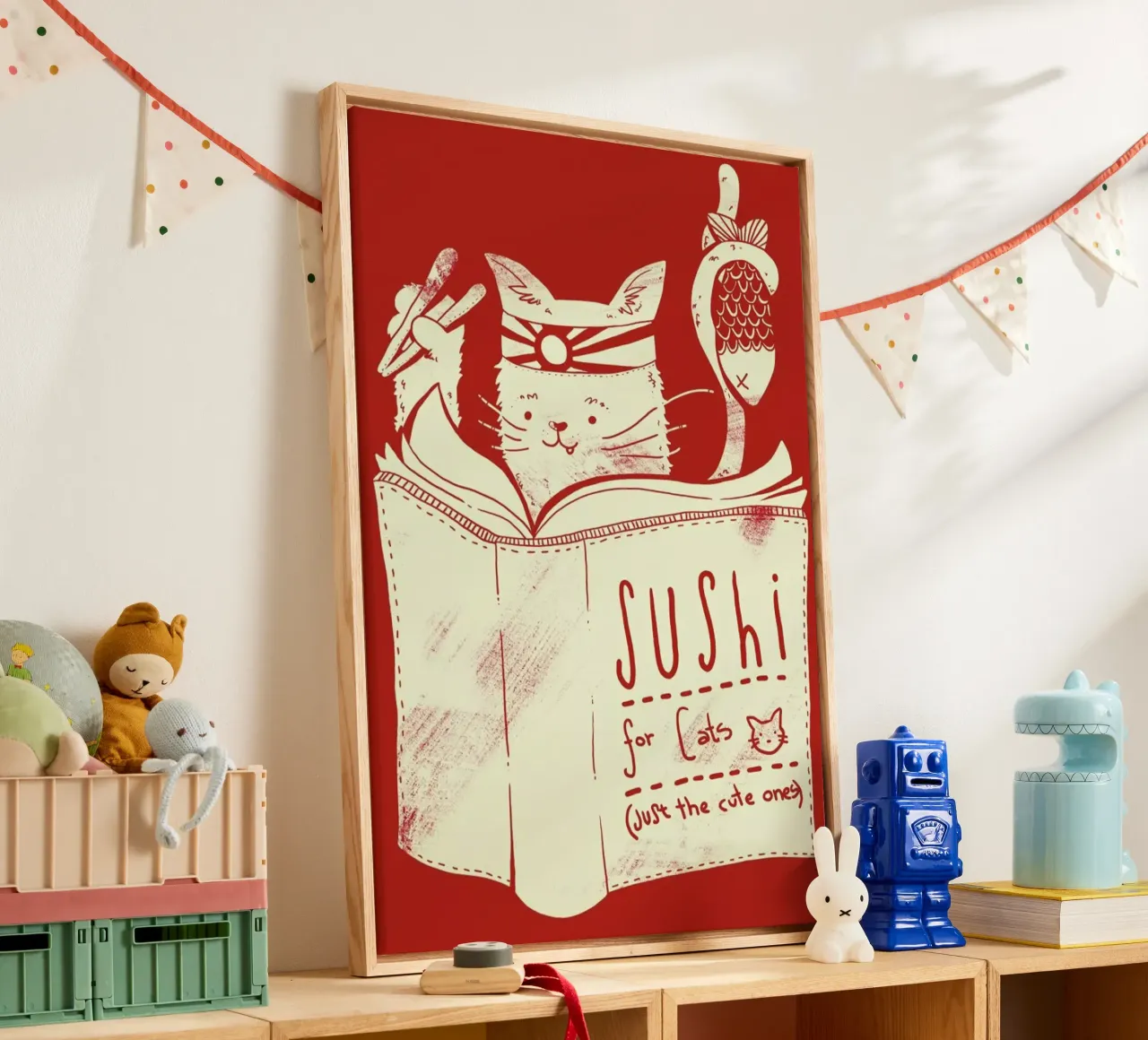 Sushi for cats tela con Cornice a cassetta da Tobe Fonseca