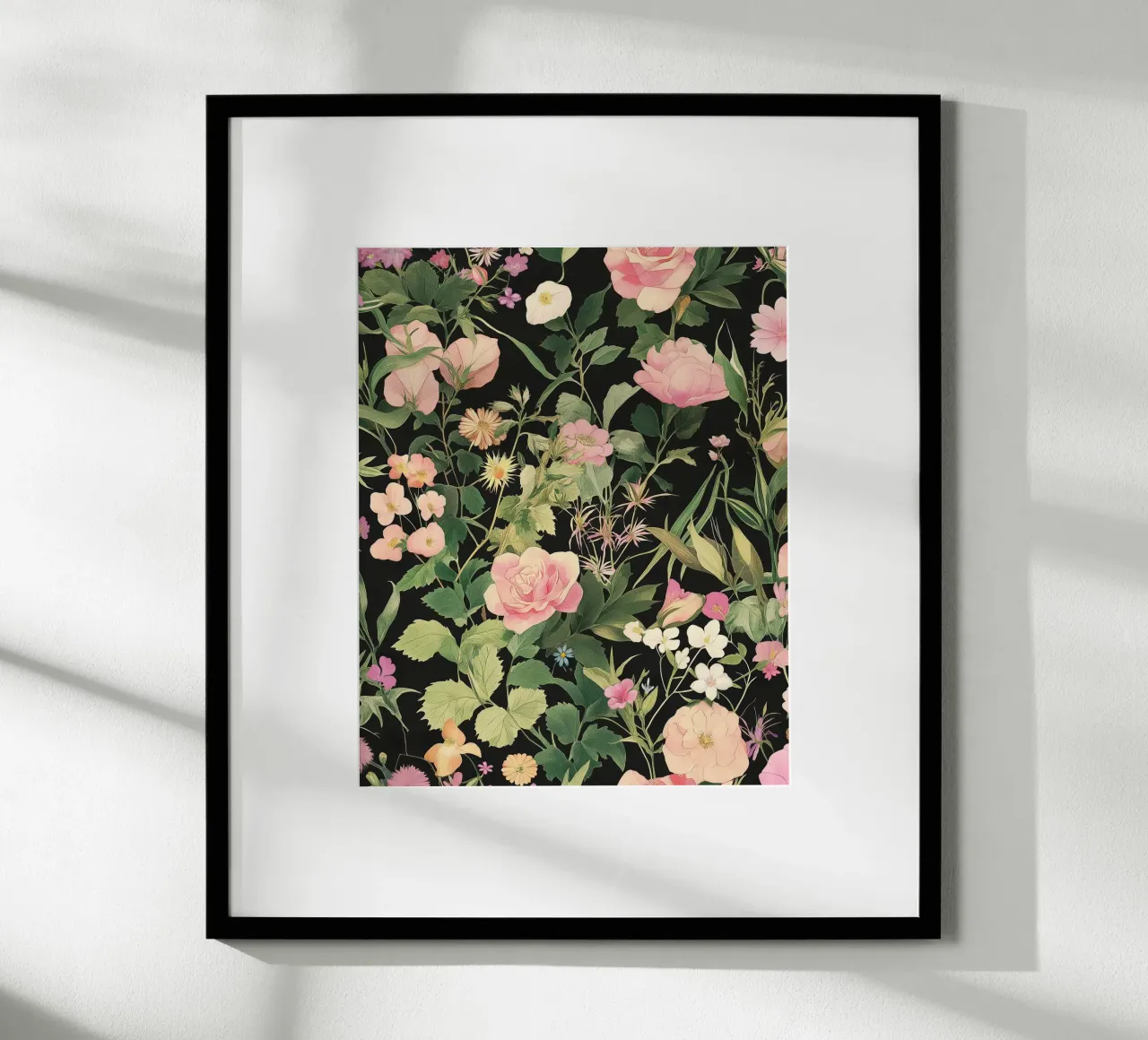 Abstracte bloem Vintage Botanisch Bloemen Donker Roos Tuin poster van Gentle Echoes Art