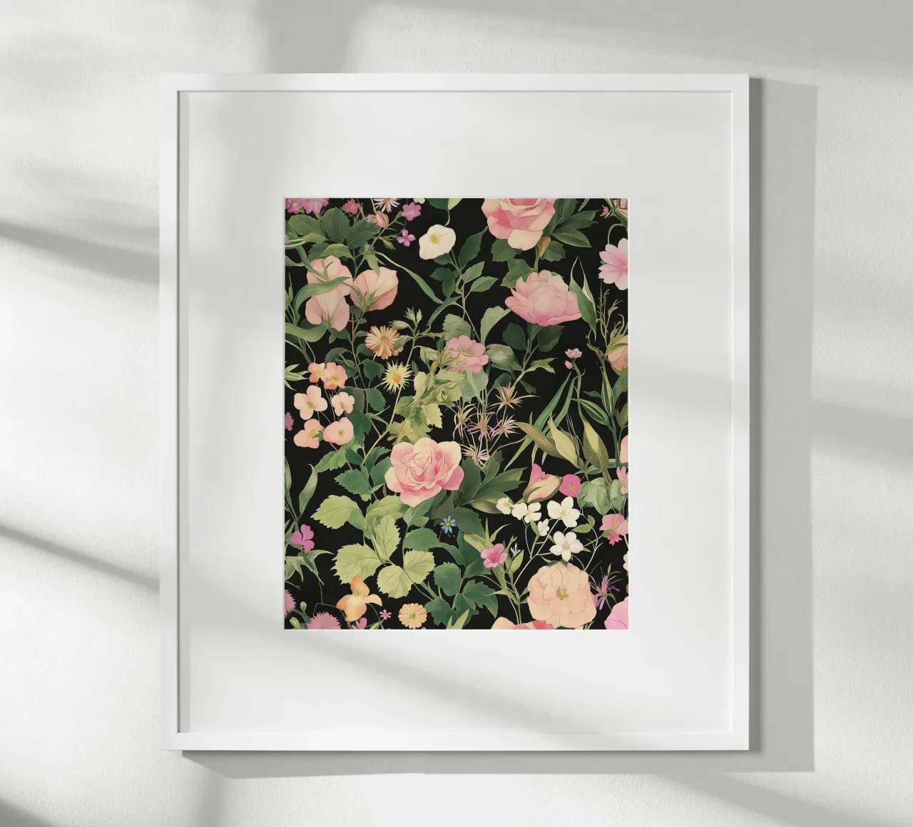 Abstracte bloem Vintage Botanisch Bloemen Donker Roos Tuin poster van Gentle Echoes Art