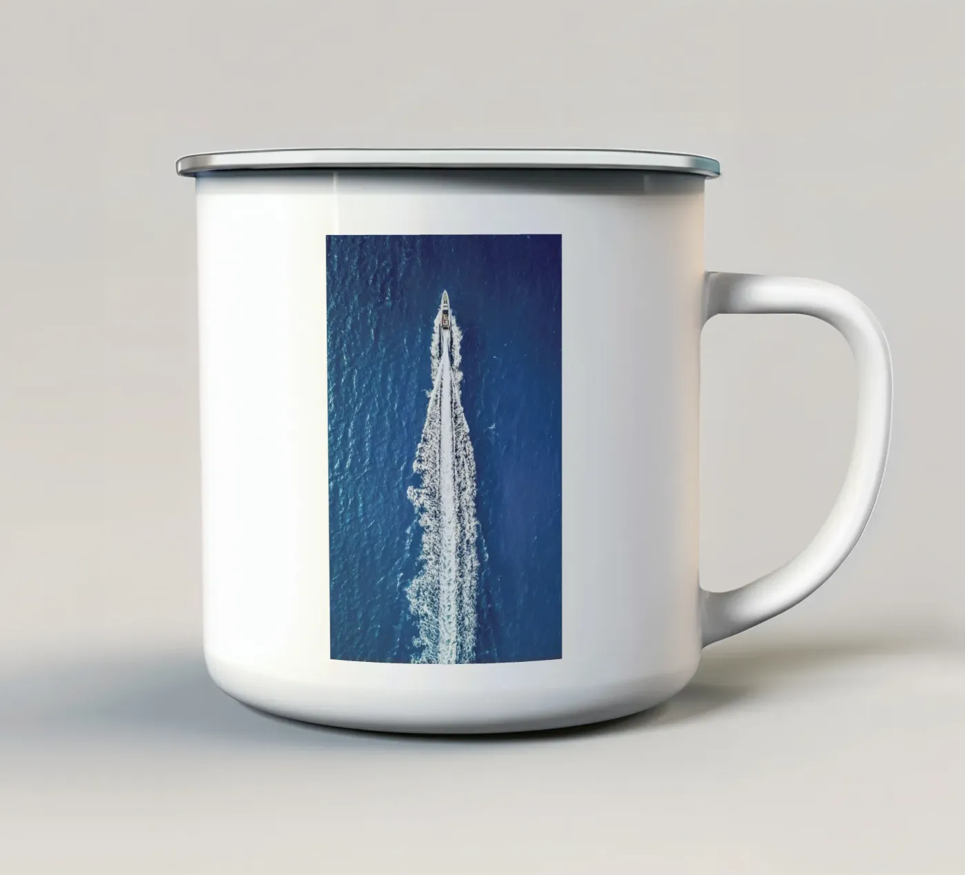 Rocket enamel mug by ROBERTO H