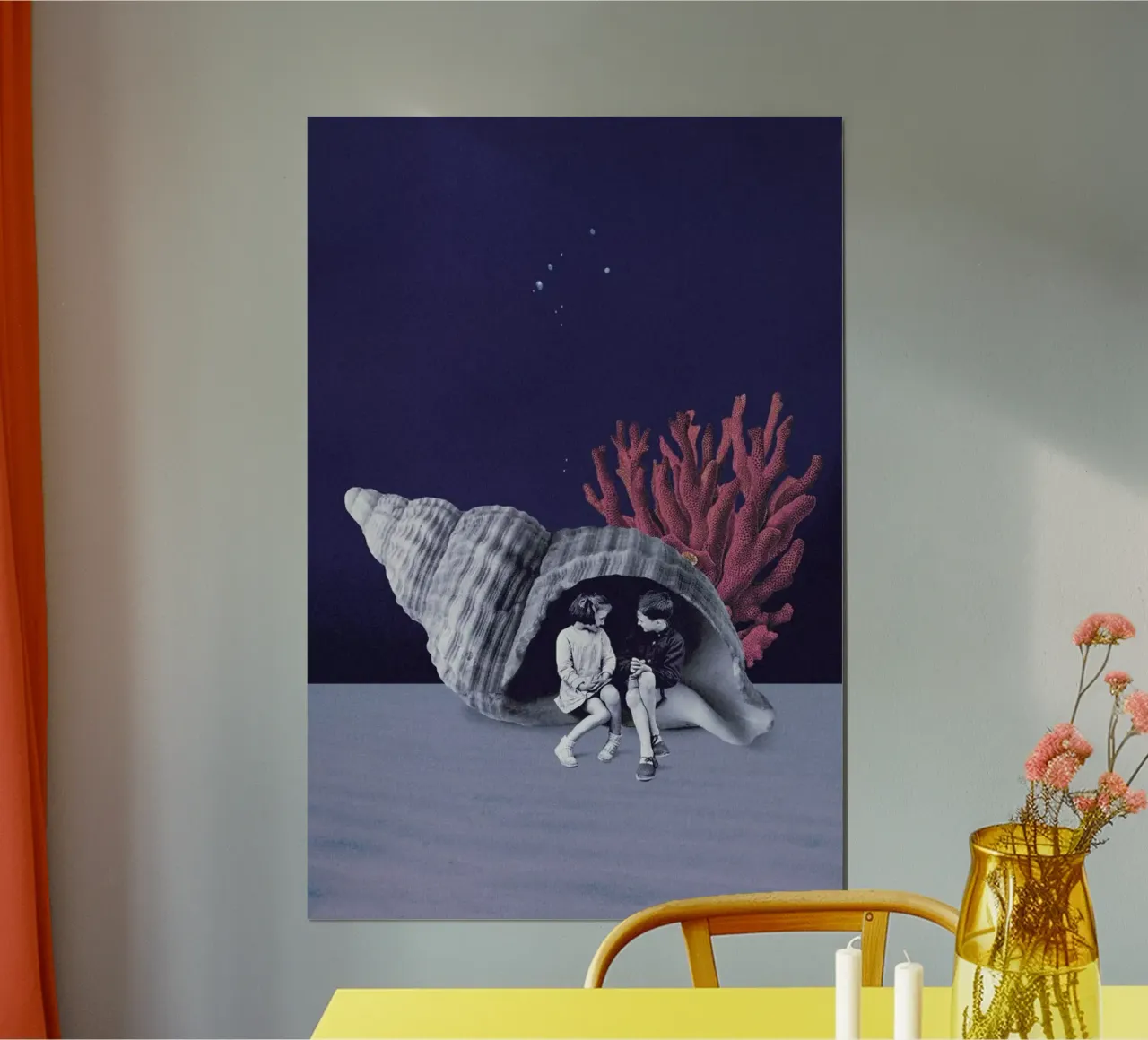 Can You Hear the Ocean? poster con telaio in legno da Maarten Léon