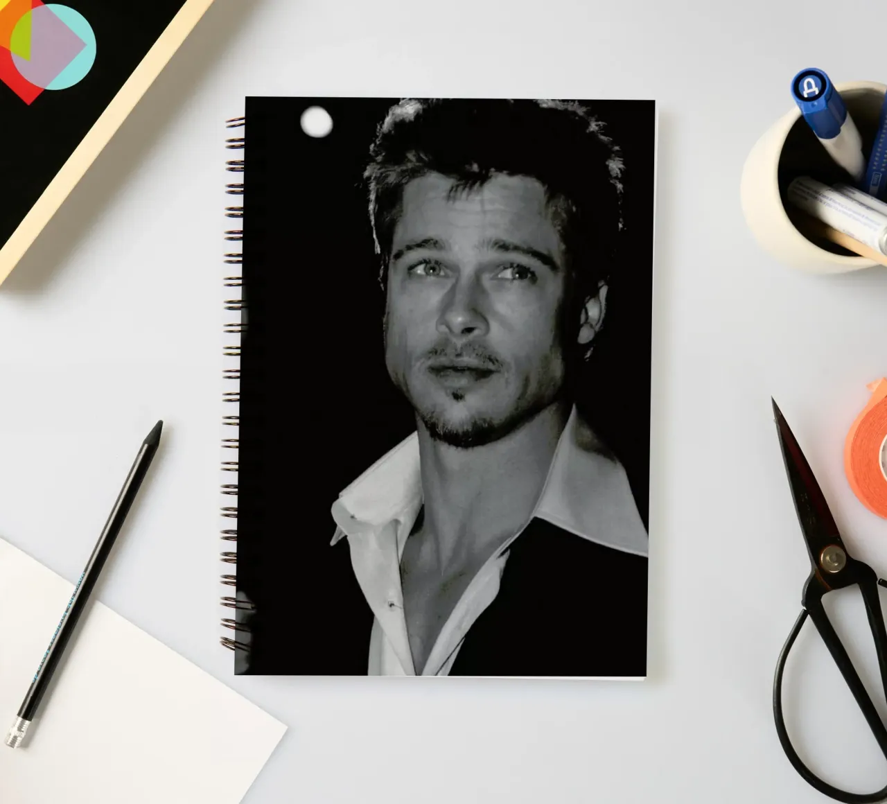 Brad Pitt spiral notebook by Gallery Print and Art Limited