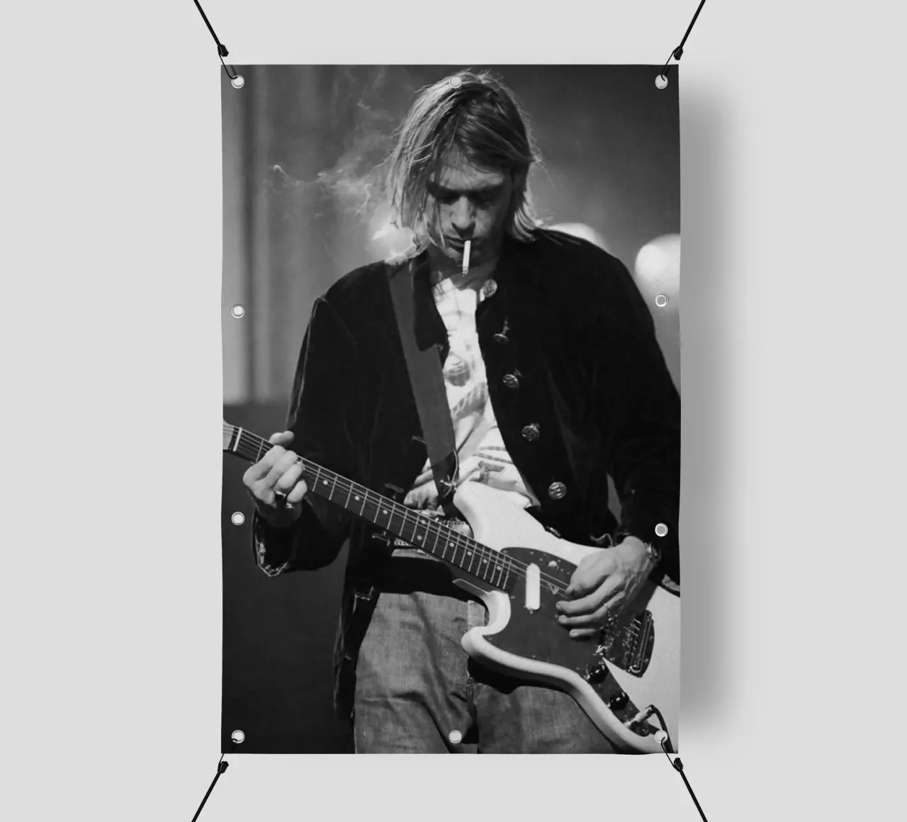 Kurt Cobain perform with smoking - NIRVANA telo in pvc da avissta