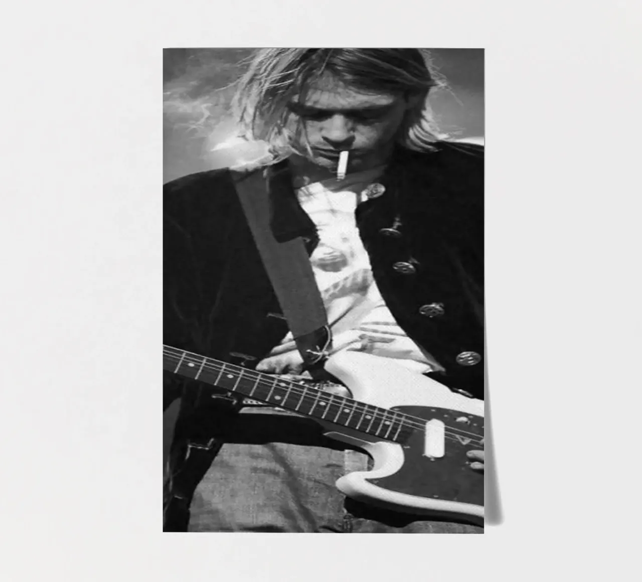 Kurt Cobain perform with smoking - NIRVANA foglio adesivo da avissta