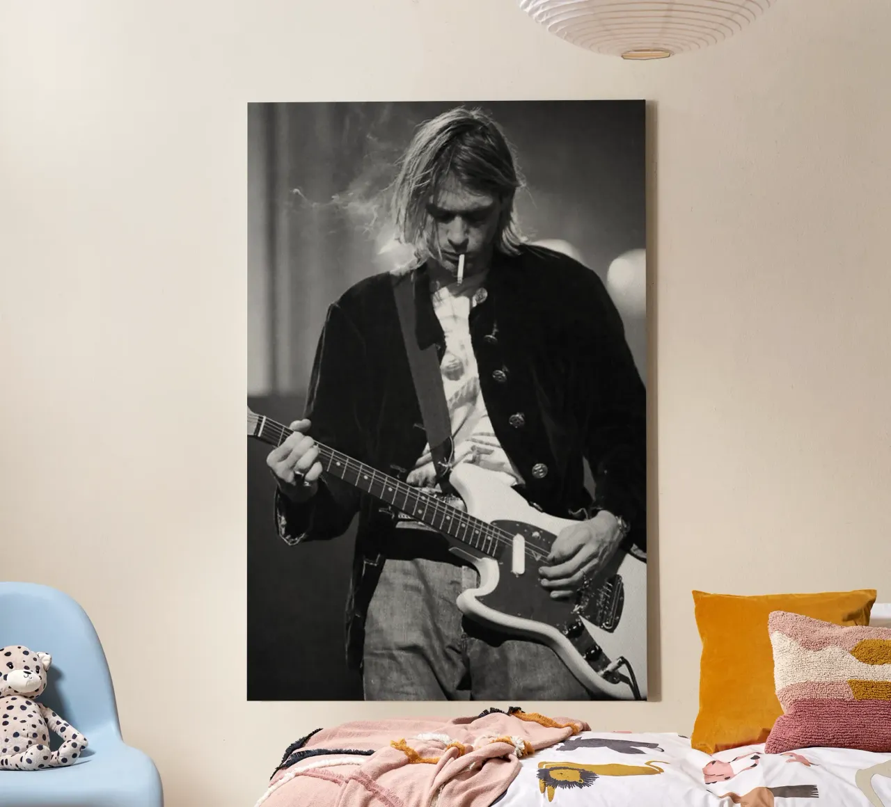 Kurt Cobain perform with smoking - NIRVANA tela da avissta