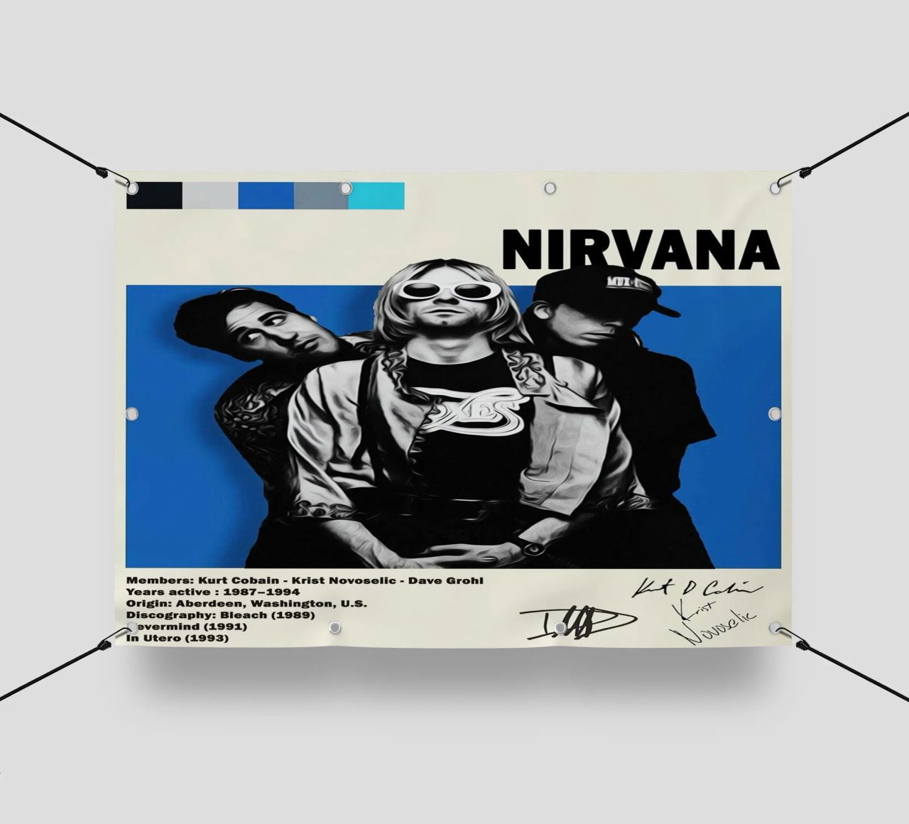 NIRVANA and Signature Band Members telo in pvc da avissta