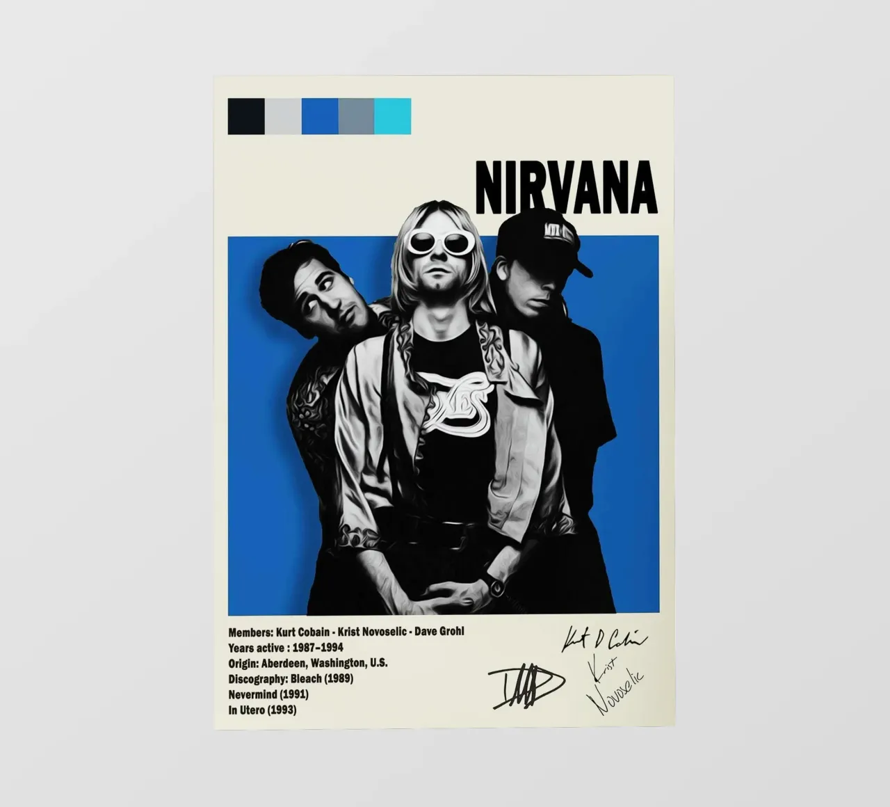 NIRVANA and Signature Band Members telo in pvc da avissta