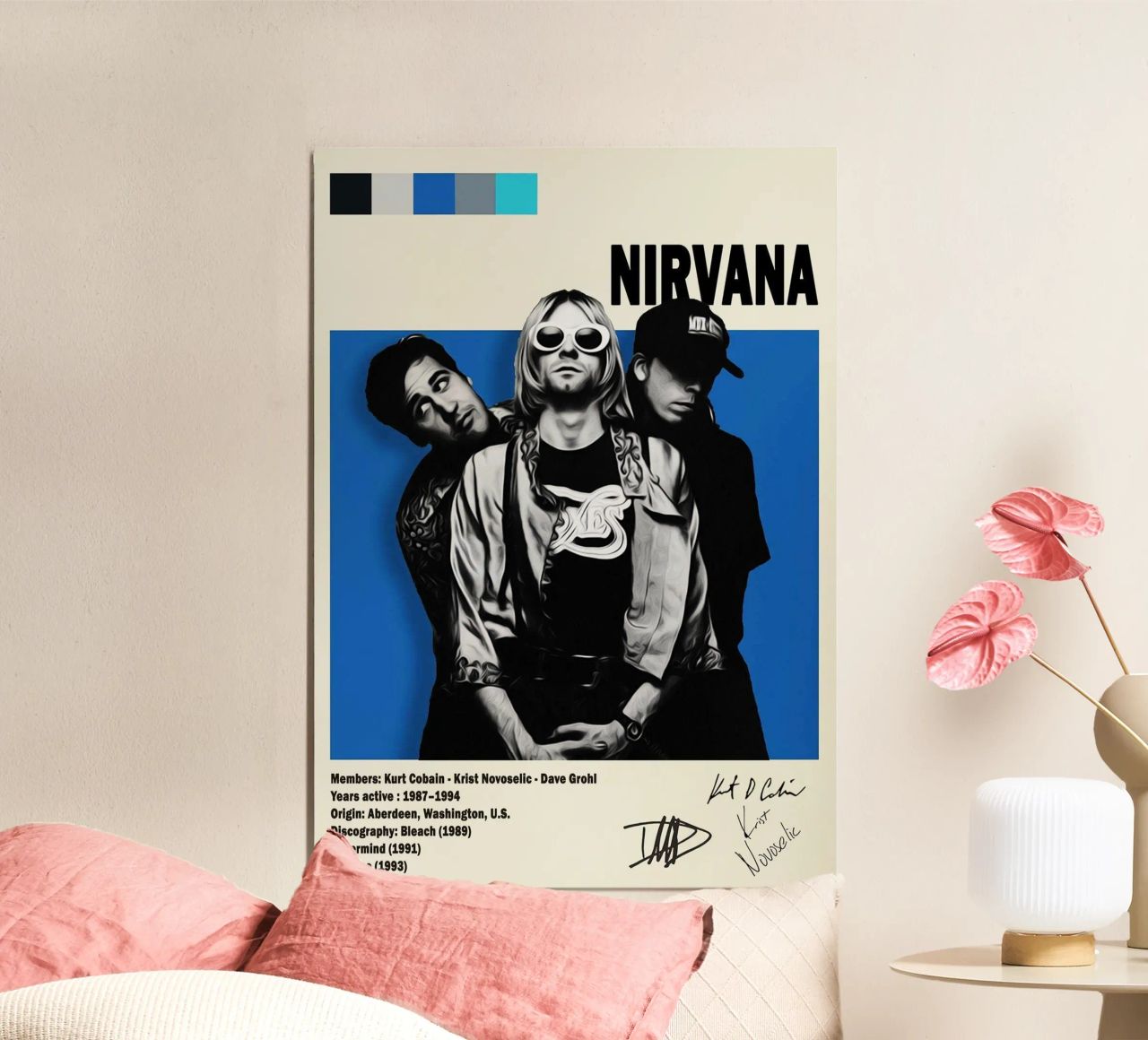 NIRVANA and Signature Band Members carta hahnemühle da avissta