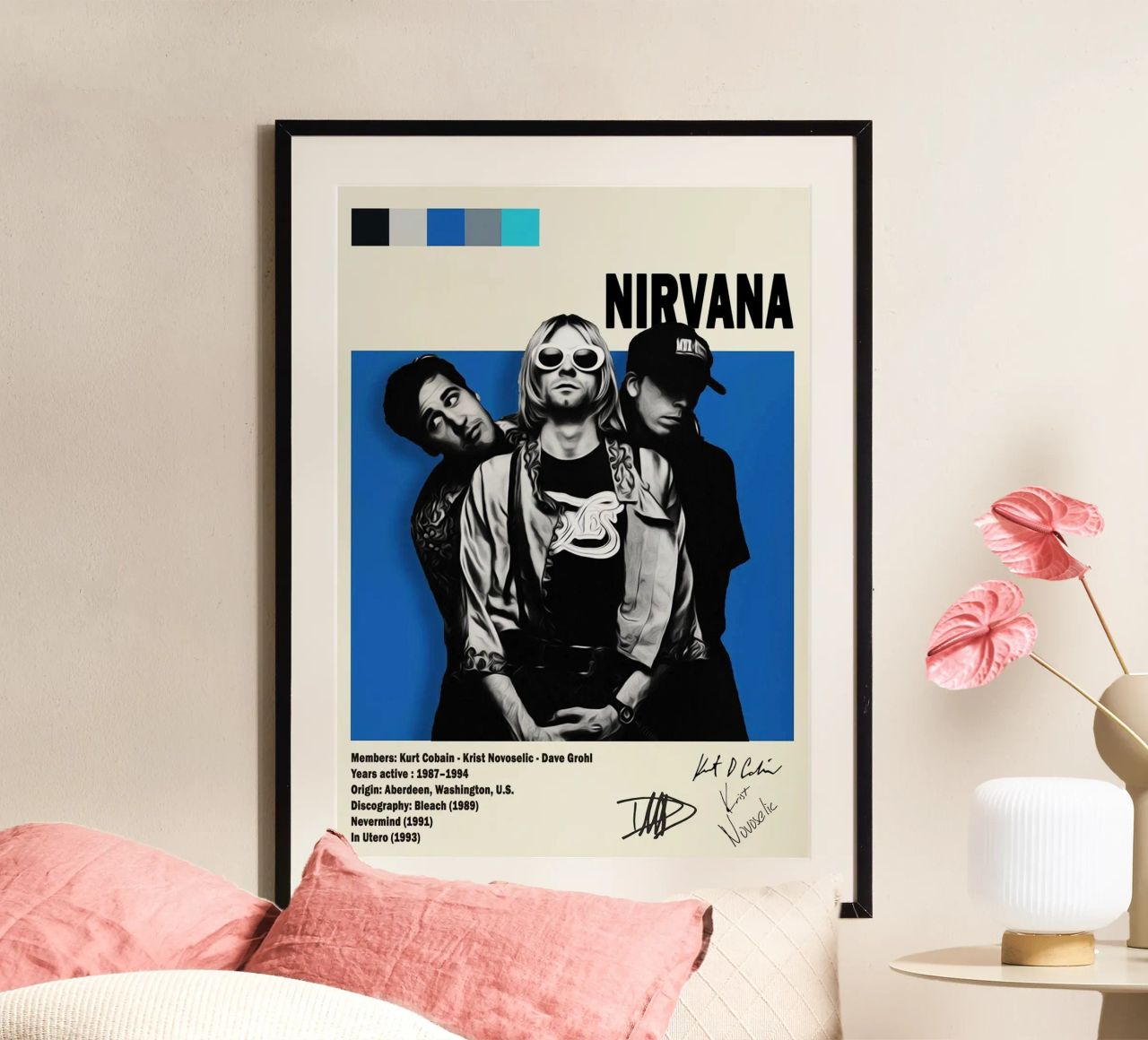 NIRVANA and Signature Band Members carta hahnemühle da avissta