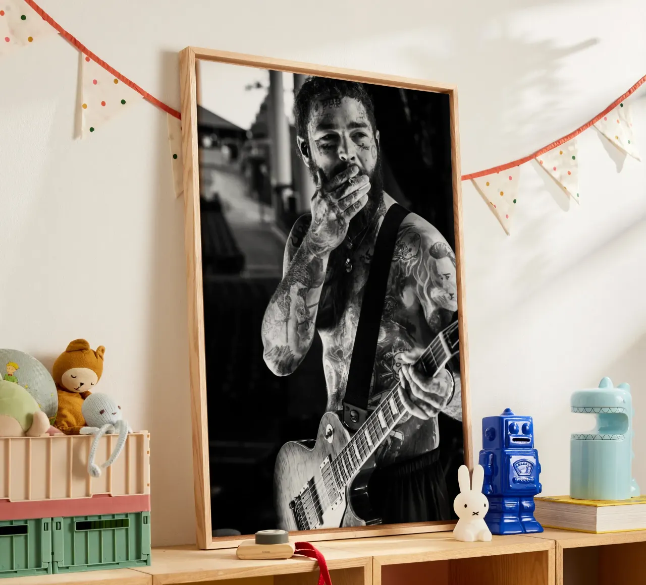 Post Malone perform tela con Cornice a cassetta da avissta