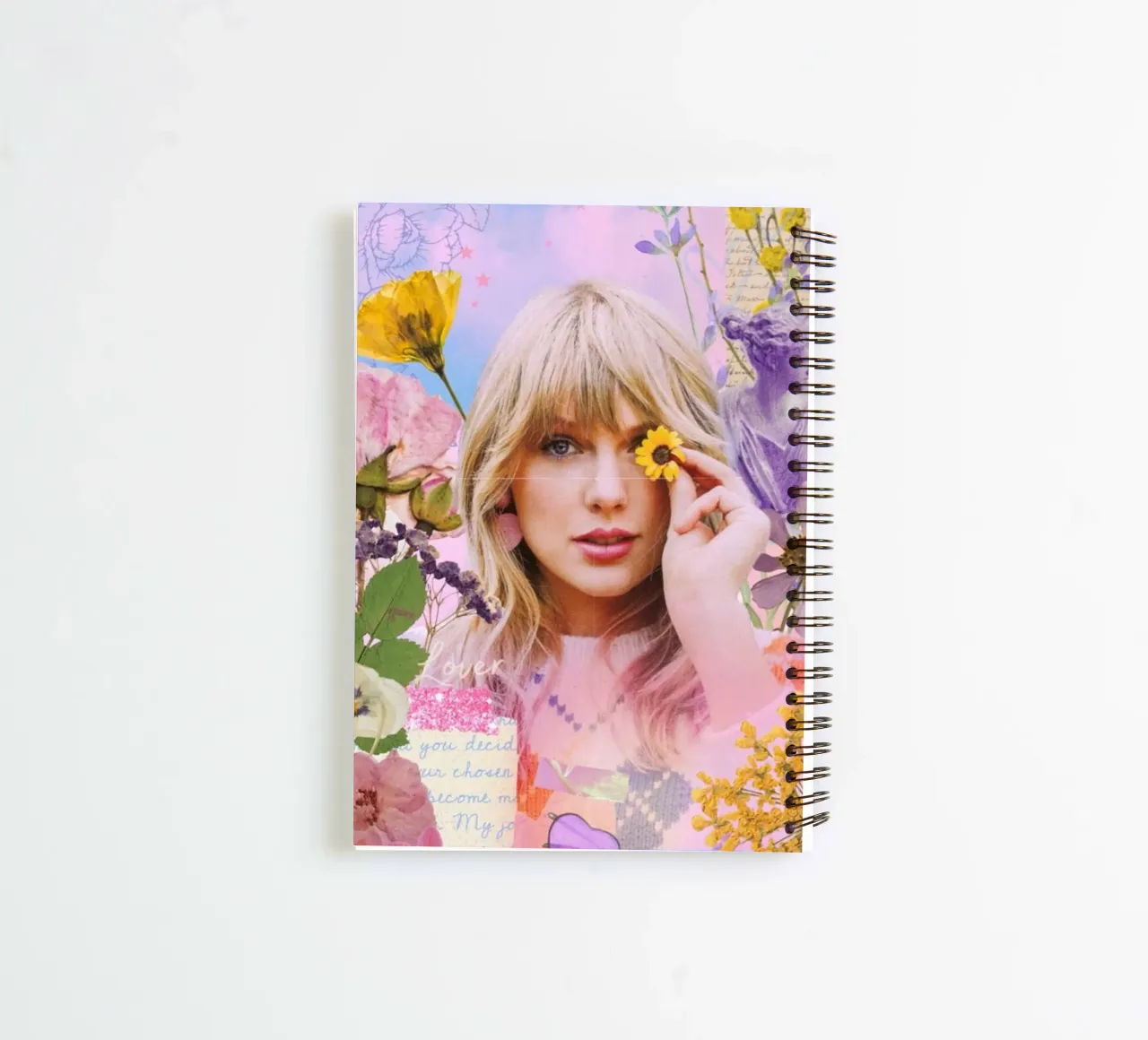 Sun flowers and taylor swift spiral notebook by avissta