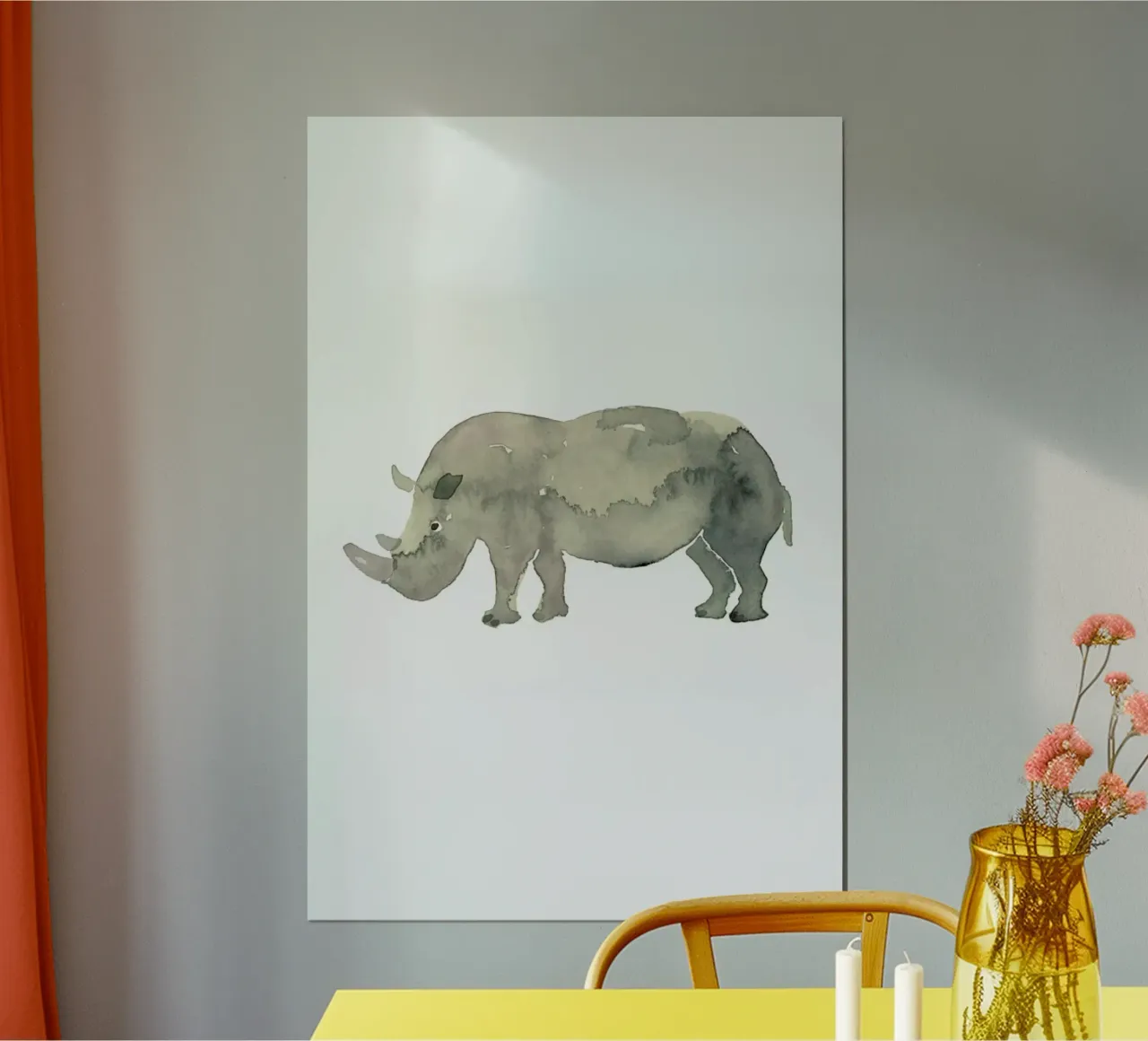 Rhino poster con telaio in plastica da Farina Kuklinski