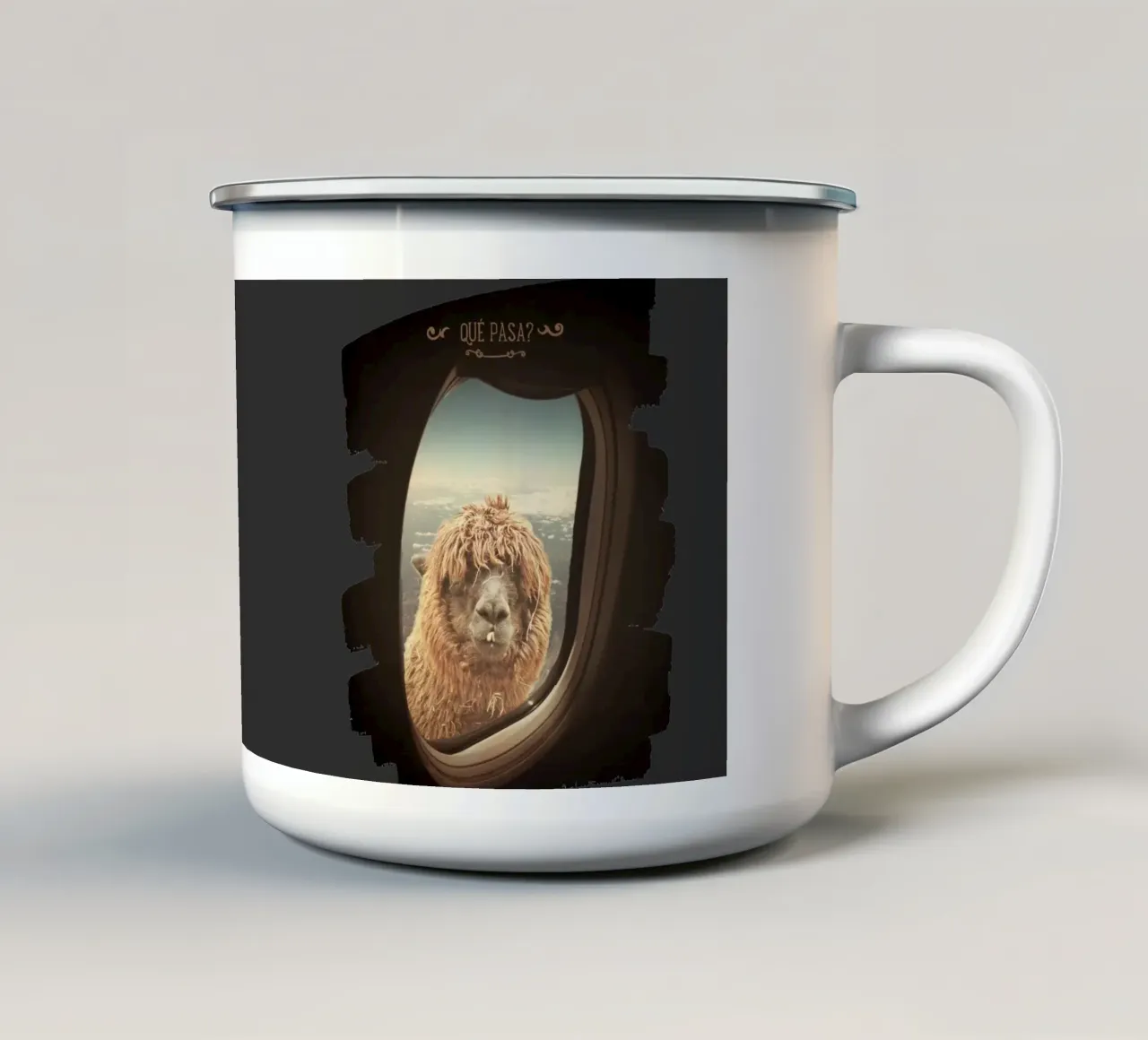 Que Pasa ? tazza in smalto da Monika Strigel