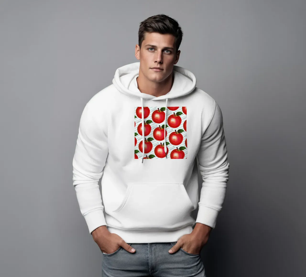 Lunch Patterns Apple Ruled felpa con cappuccio da Kelly Gilleran