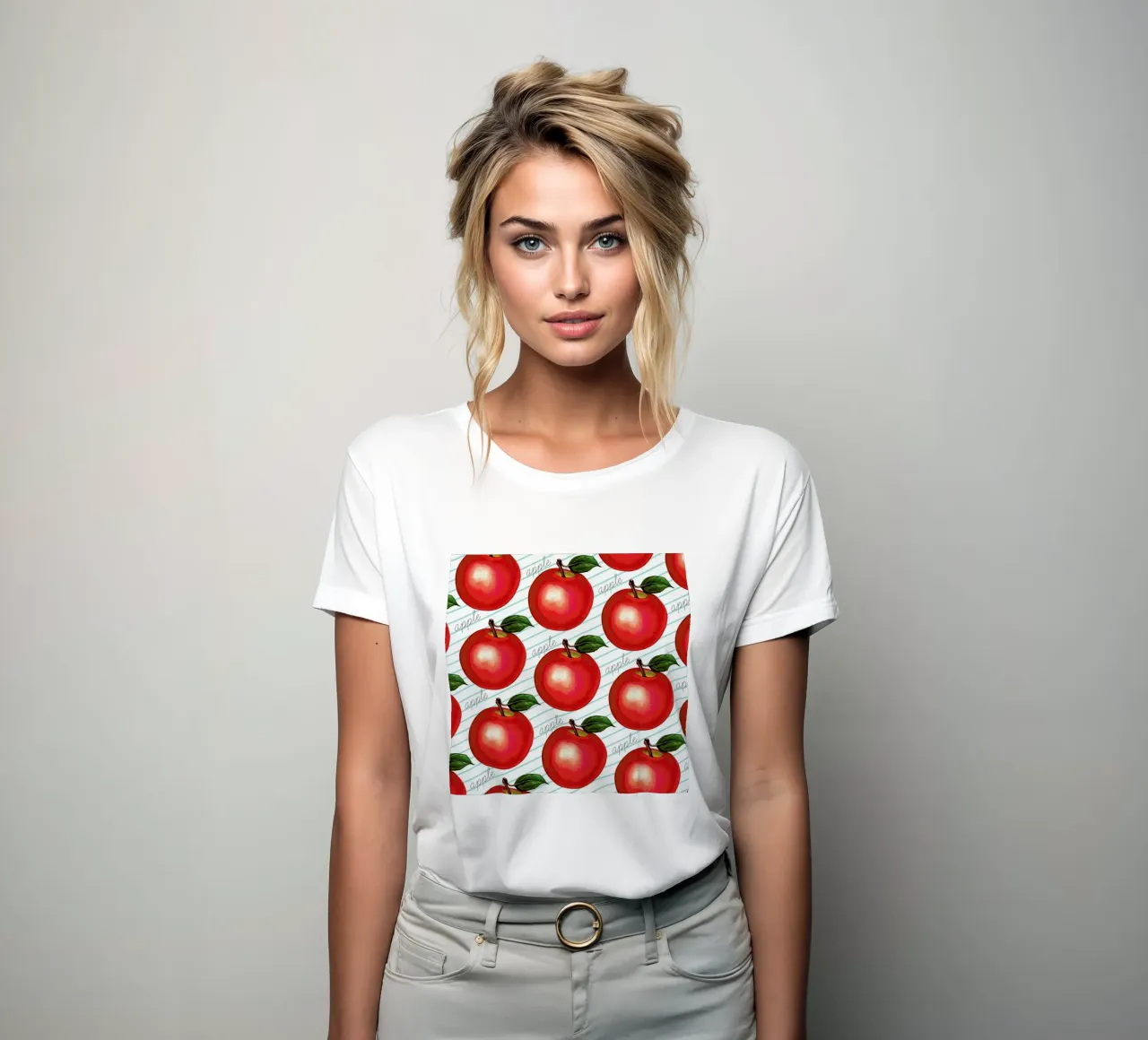 Lunch Patterns Apple Ruled t-shirt da donna da Kelly Gilleran