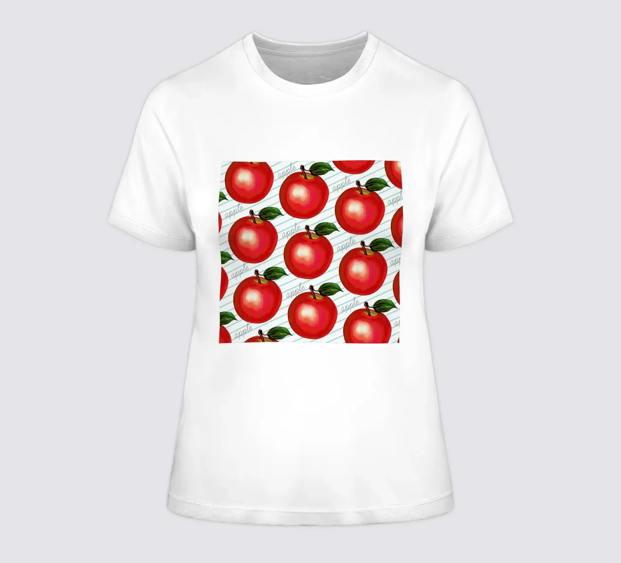 Lunch Patterns Apple Ruled t-shirt da donna da Kelly Gilleran