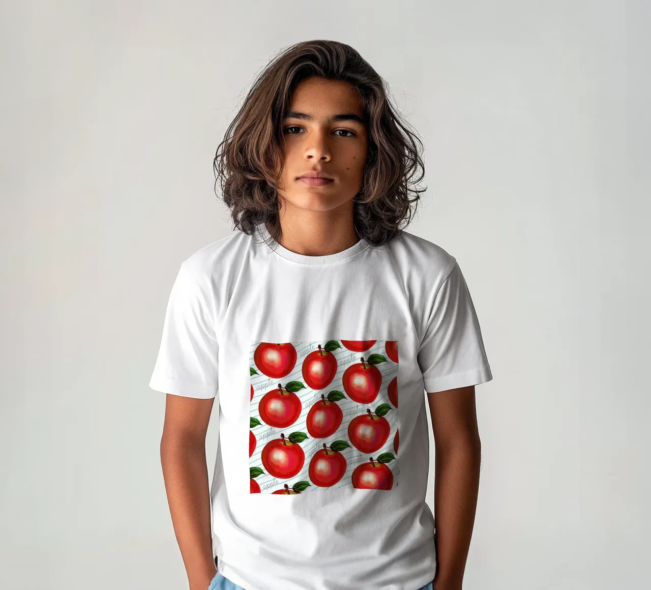 Lunch Patterns Apple Ruled t-shirt bambini da Kelly Gilleran