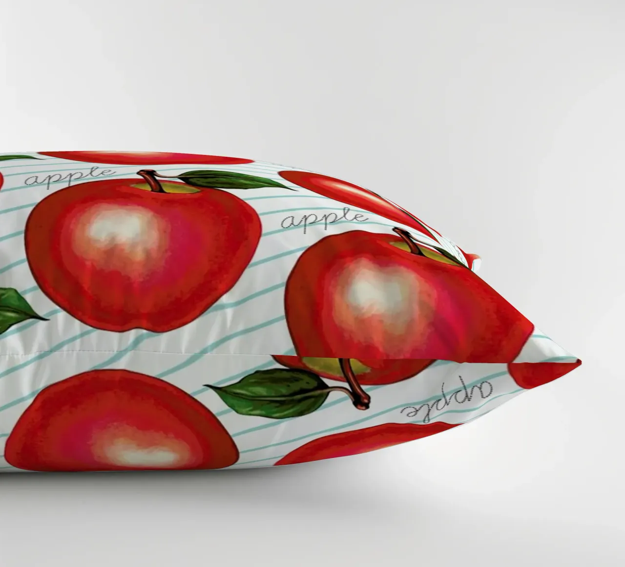 Lunch Patterns Apple Ruled cuscino da Kelly Gilleran