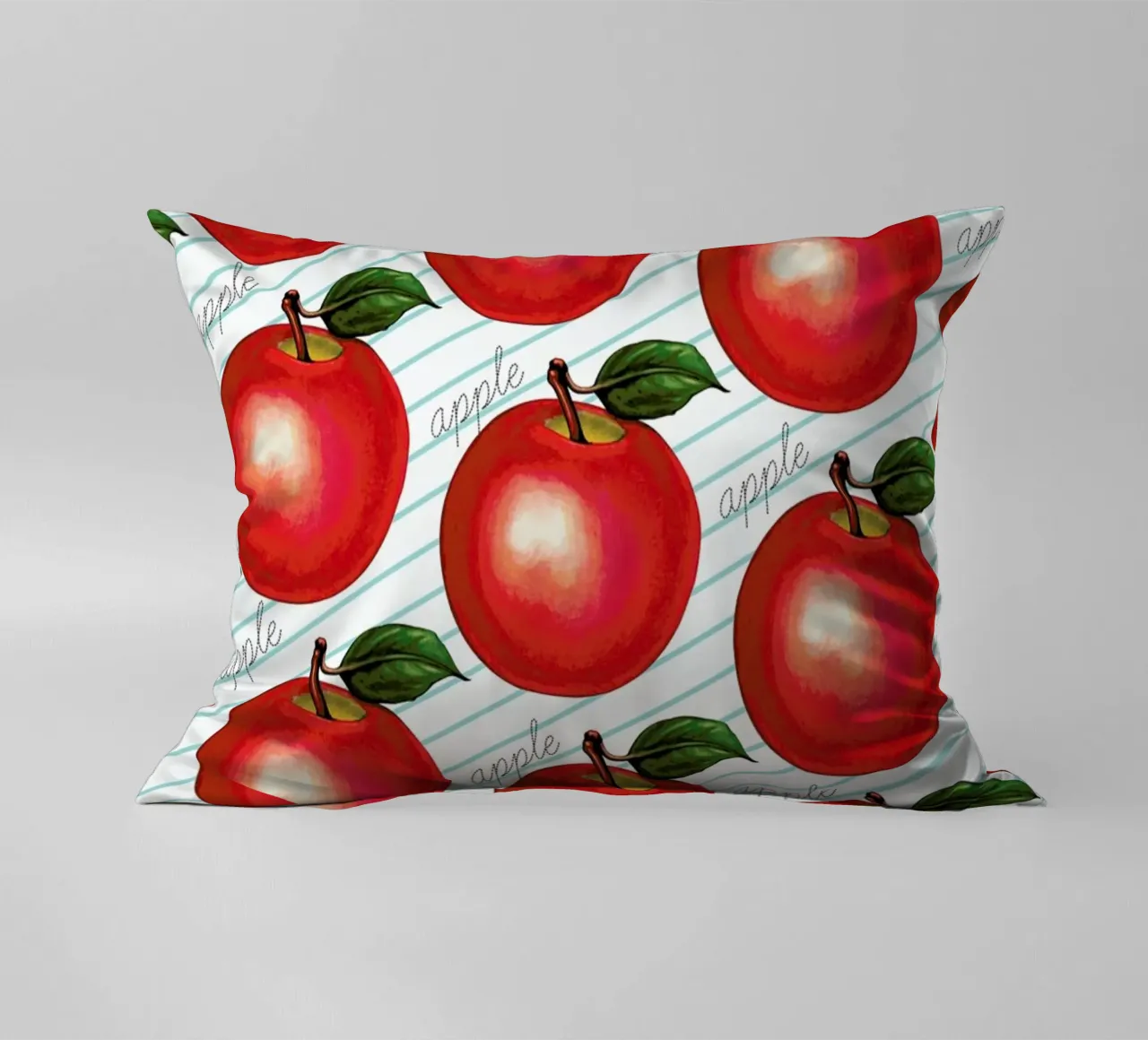 Lunch Patterns Apple Ruled cuscino da Kelly Gilleran