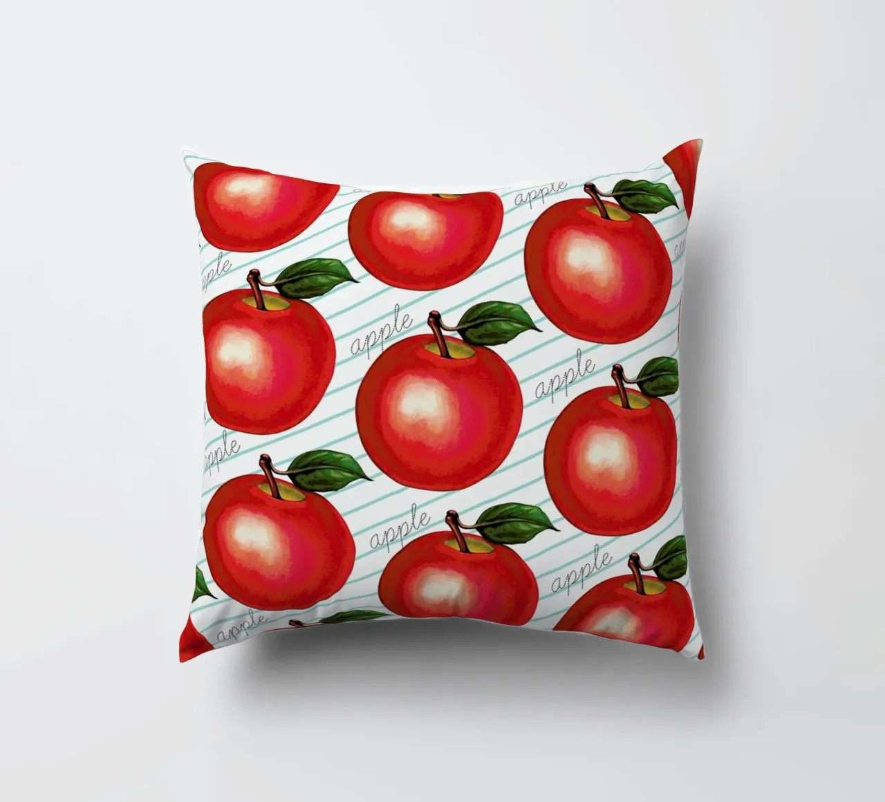 Lunch Patterns Apple Ruled cuscino da Kelly Gilleran