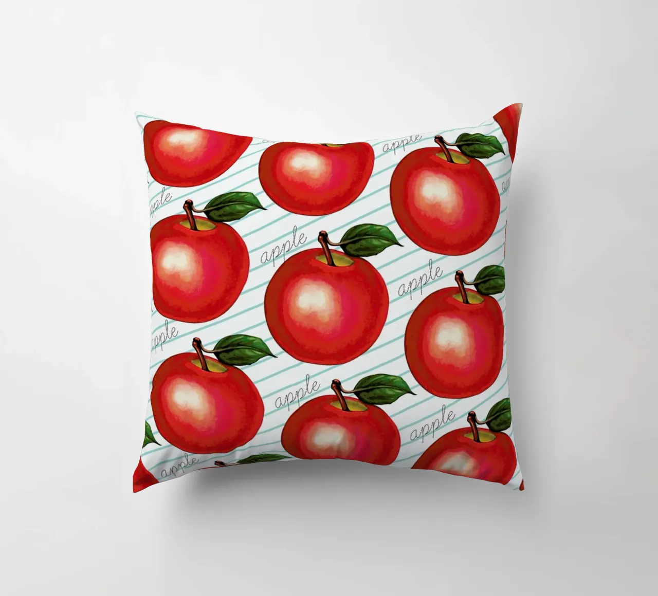 Lunch Patterns Apple Ruled cuscino da Kelly Gilleran