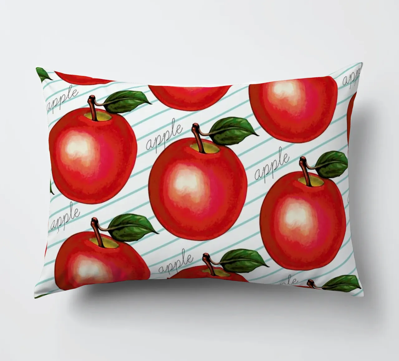 Lunch Patterns Apple Ruled cuscino da Kelly Gilleran
