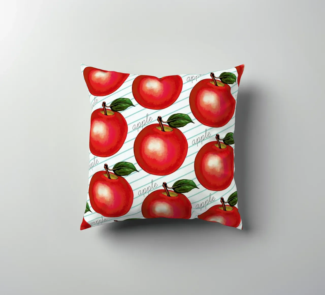 Lunch Patterns Apple Ruled cuscino da Kelly Gilleran