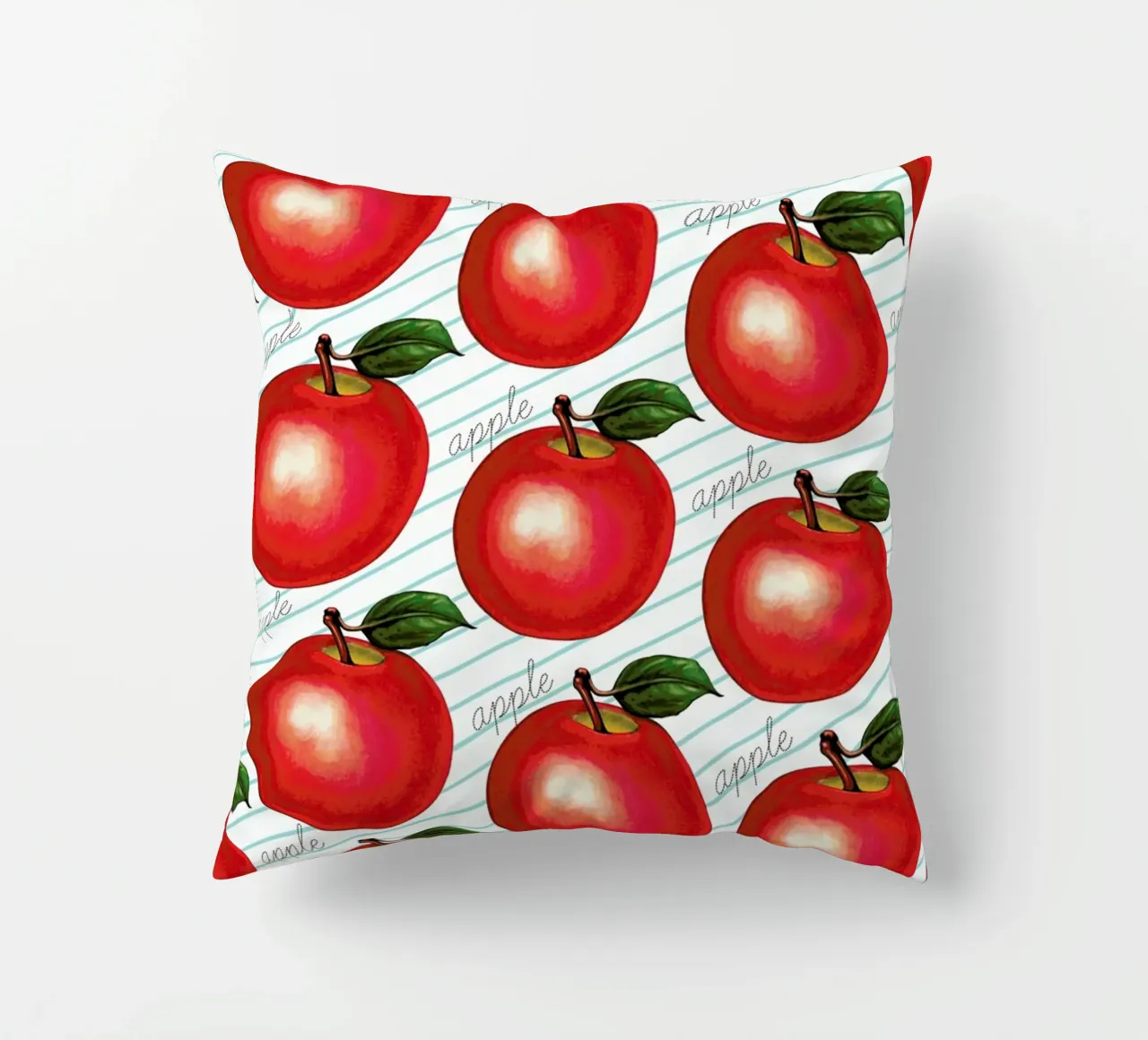 Lunch Patterns Apple Ruled cuscino da Kelly Gilleran
