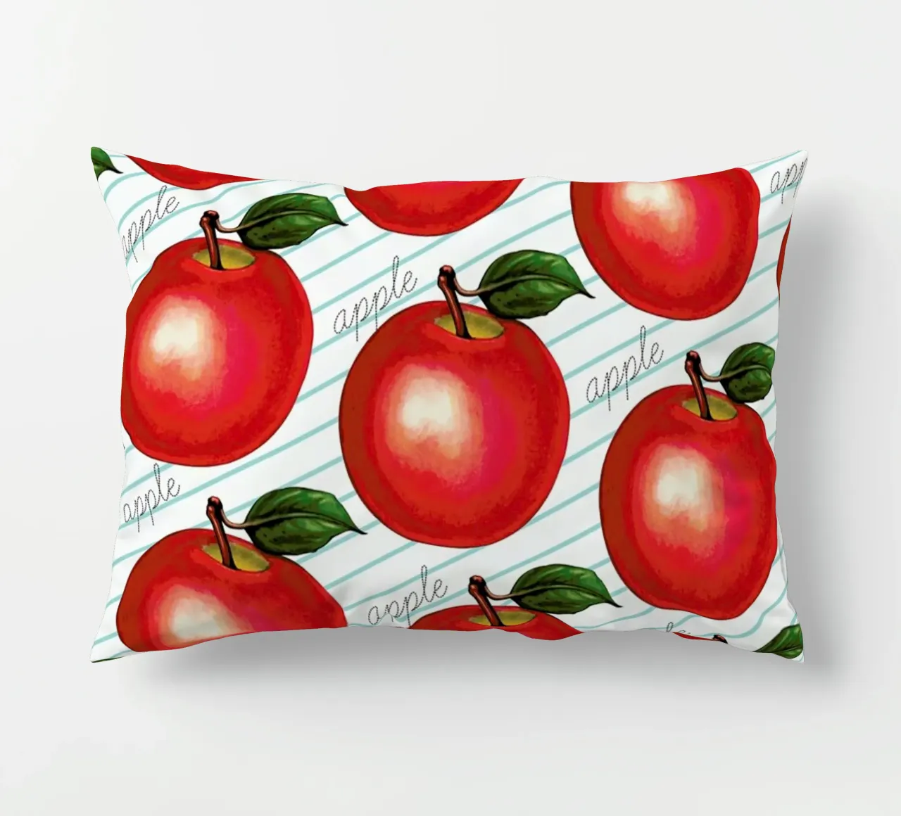 Lunch Patterns Apple Ruled cuscino da Kelly Gilleran