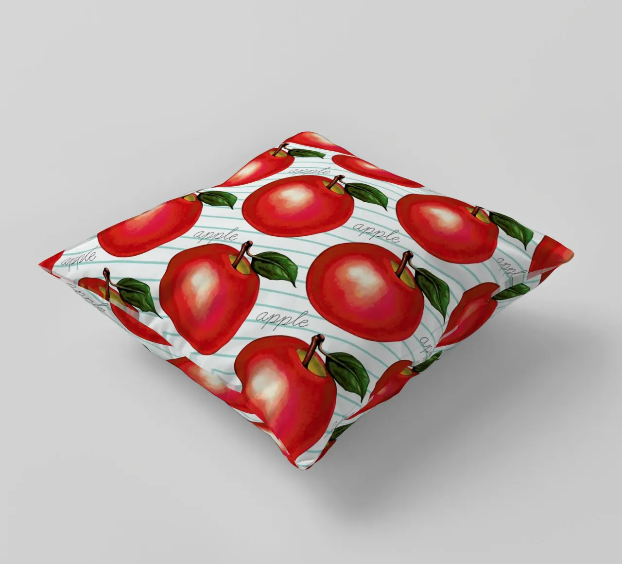 Lunch Patterns Apple Ruled cuscino da Kelly Gilleran