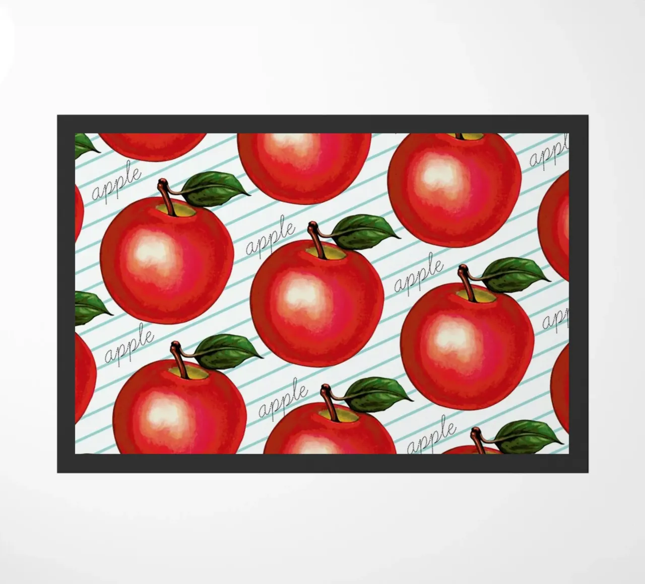 Lunch Patterns Apple Ruled Fußmatte von Kelly Gilleran