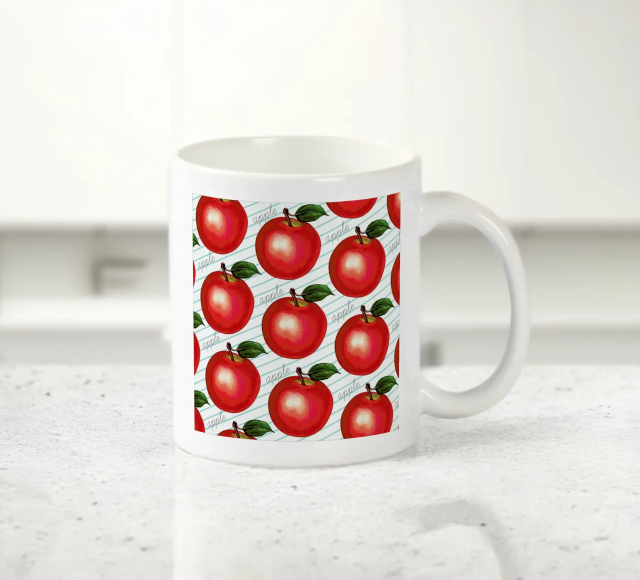 Lunch Patterns Apple Ruled taza de cerámica de Kelly Gilleran
