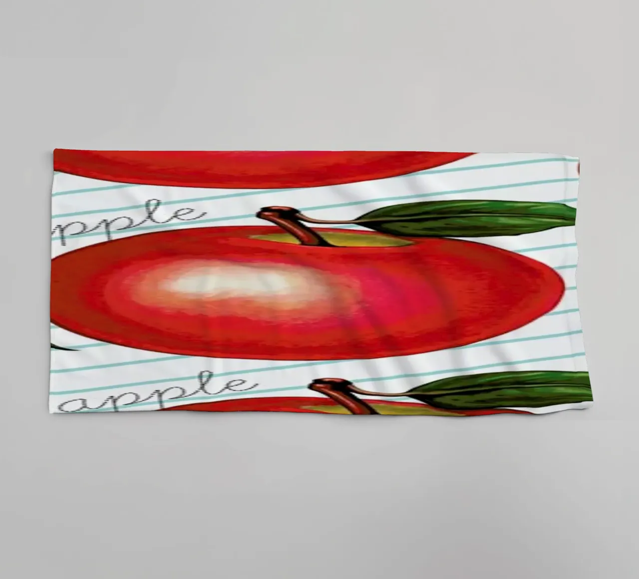 Lunch Patterns Apple Ruled asciugamano da bagno da Kelly Gilleran