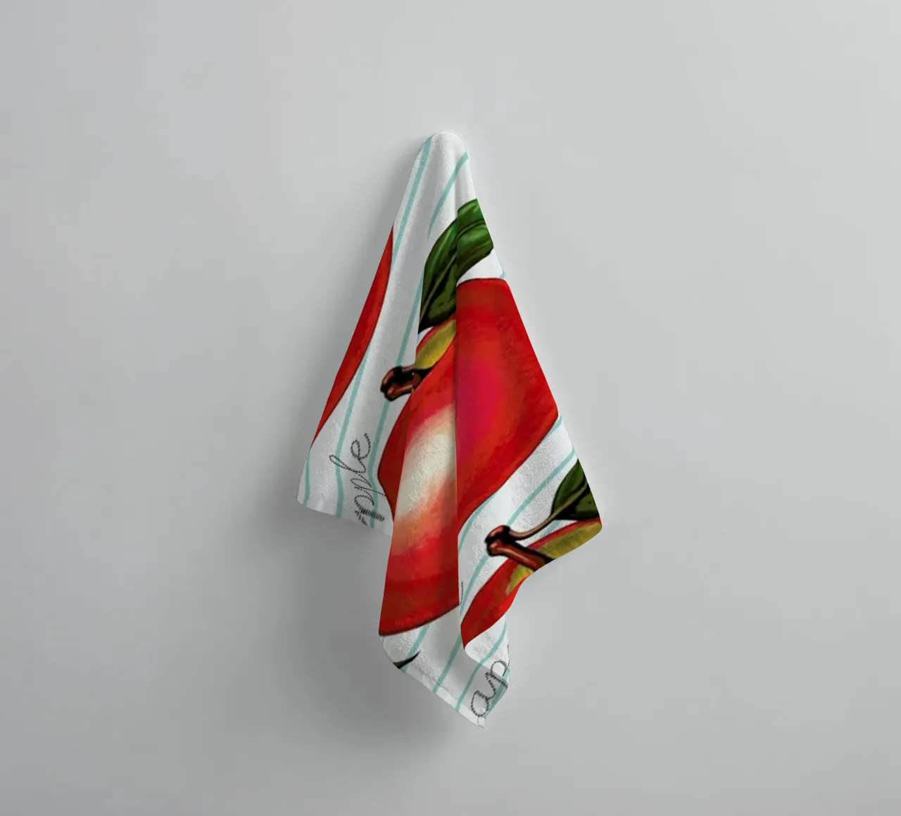 Lunch Patterns Apple Ruled asciugamano da bagno da Kelly Gilleran