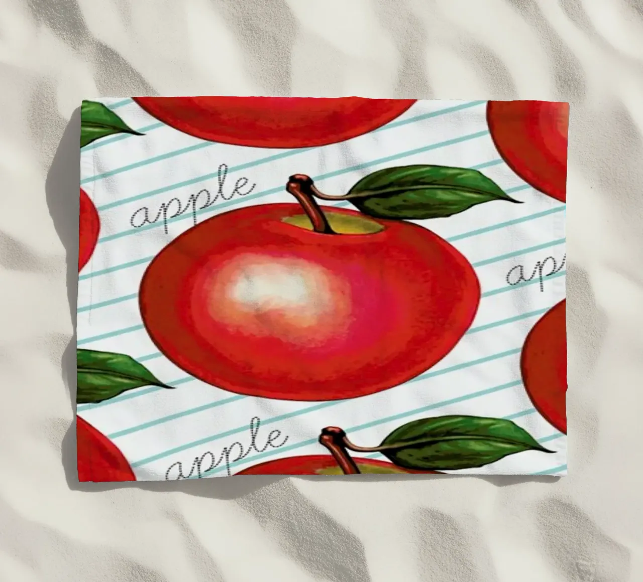 Lunch Patterns Apple Ruled Strandtuch von Kelly Gilleran