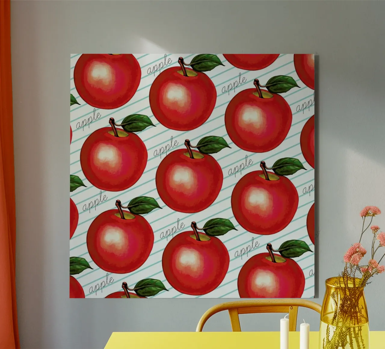 Lunch Patterns Apple Ruled Alu-Dibond von Kelly Gilleran