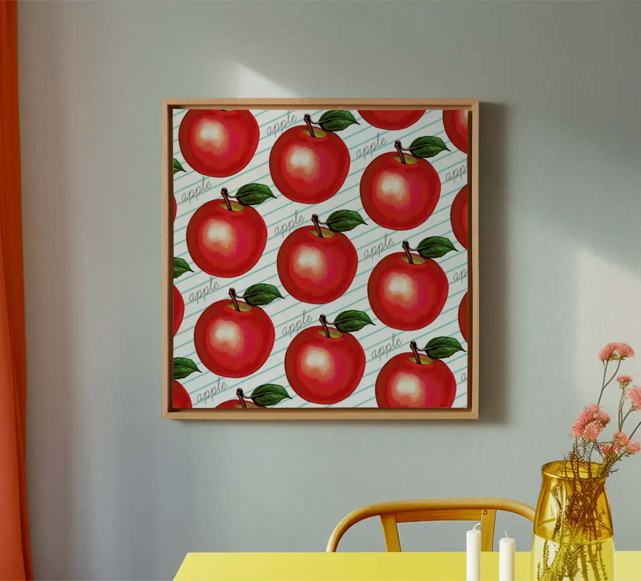 Lunch Patterns Apple Ruled tela da Kelly Gilleran