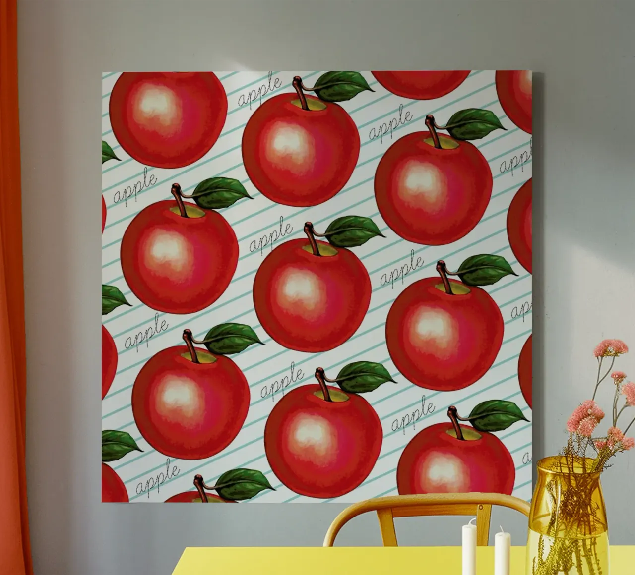 Lunch Patterns Apple Ruled canvas van Kelly Gilleran