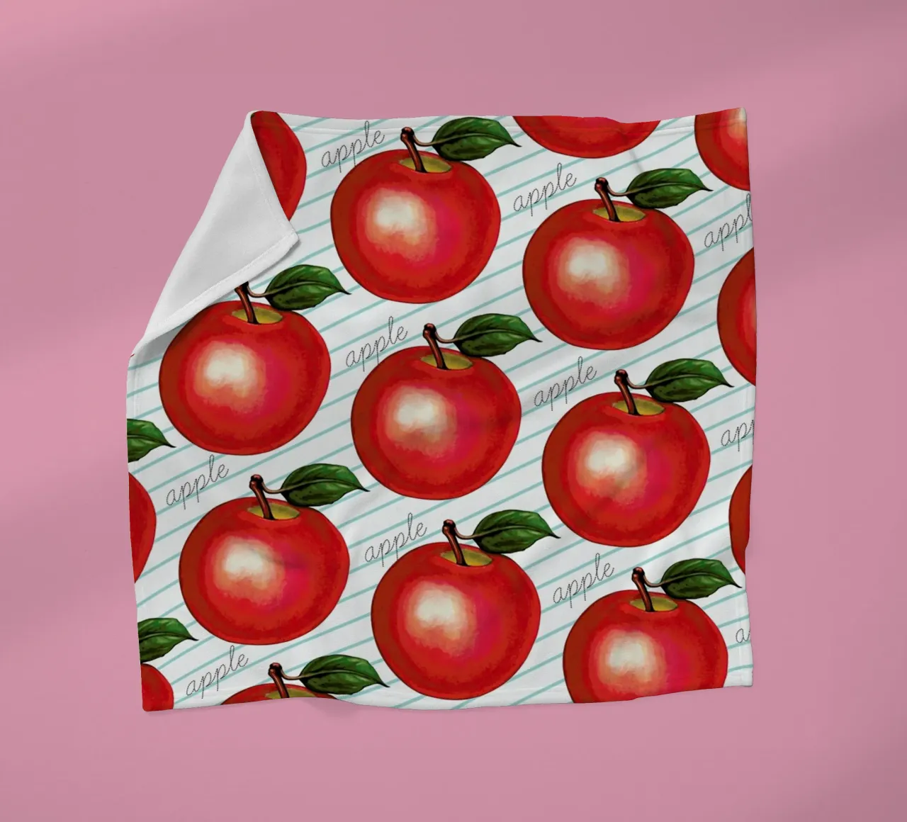 Lunch Patterns Apple Ruled fleece blanket by Kelly Gilleran