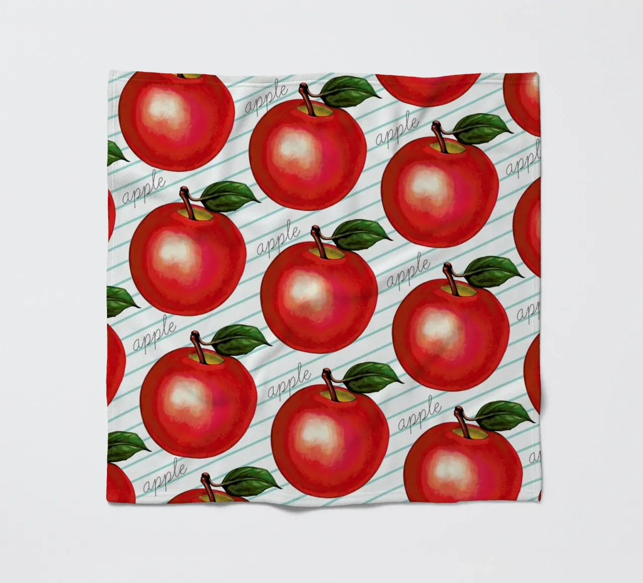 Lunch Patterns Apple Ruled fleece blanket by Kelly Gilleran